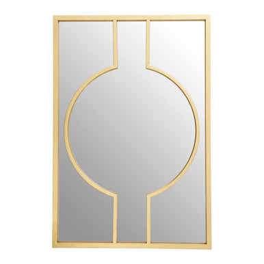 Decorative mirror with gold frame on a white background