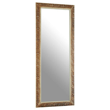 Full-length mirror with a decorative gold frame on a white background