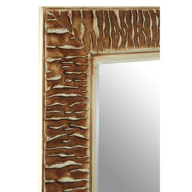 Zelma Champagne Finish Ridged Wall Mirror