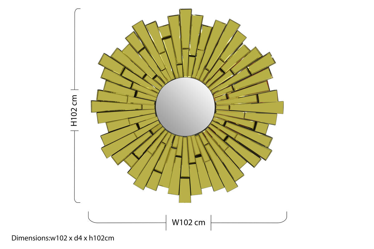 Glitzy Large Circular Wall Mirror