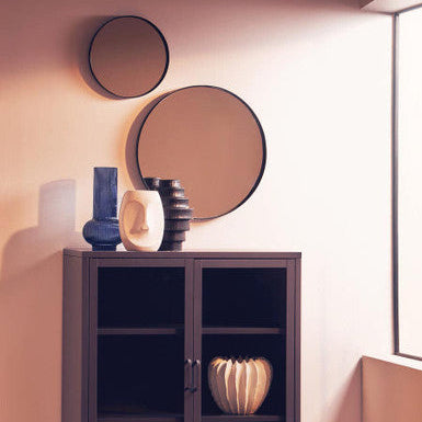 Cindy Medium Matte Black Finish Wall Mirror