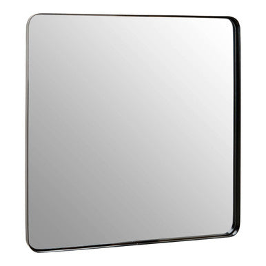 Rectangular mirror with a black frame on a white background
