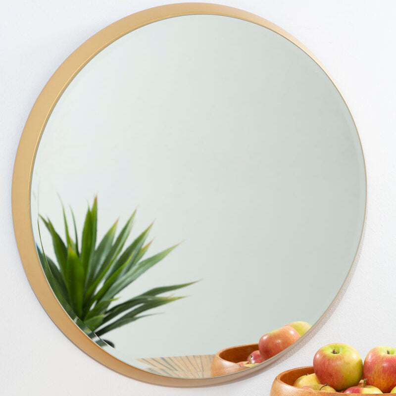 Athena Large Round Wall Mirror With Gold Frame
