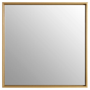 Gold-framed mirror on a white background