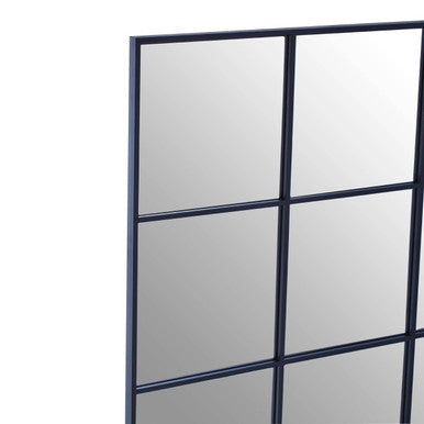 Oriel Grid Wall Mirror With Black Finish