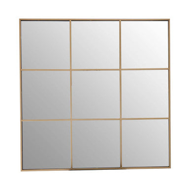 Oriel Grid Wall Mirror With Gold Finish