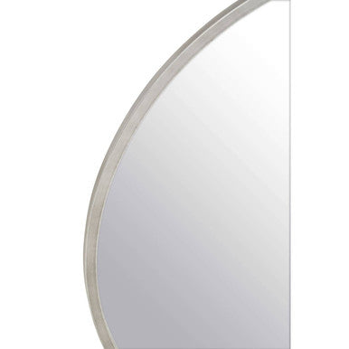 Saska Large Antique Silver Round Wall Mirror