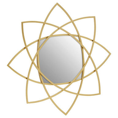 Farran Gold Finish Geometric Wall Mirror