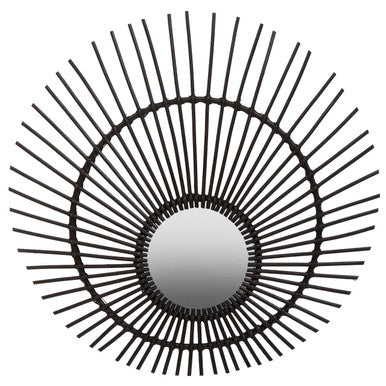 Decorative mirror with sunburst design on a white background