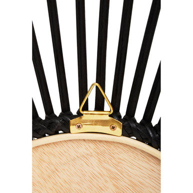 Mataram Black Natural Rattan Wall Mirror