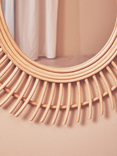 Mataram Teardrop Natural Rattan Wall Mirror