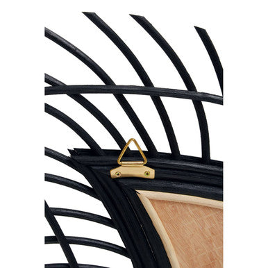 Mataram Teardrop Black Natural Rattan Wall Mirror