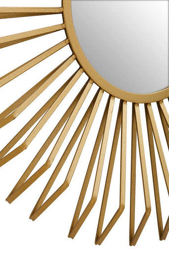 Matera Gold Finish 3D Sunburst Metal Wall Mirror