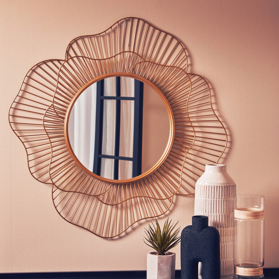 Matera Gold Flower Wall Mirror - Image 2