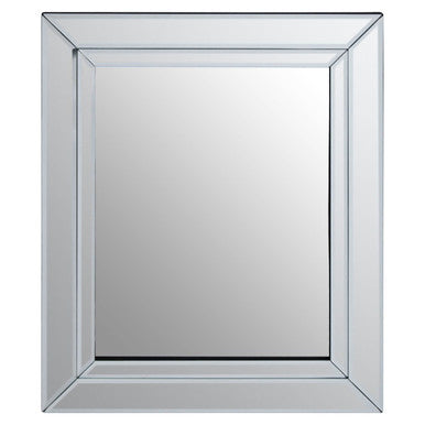 Square mirror with a clear frame on a white background