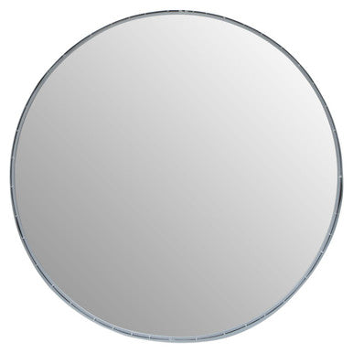 Avento Large Round Silver Wall Mirror