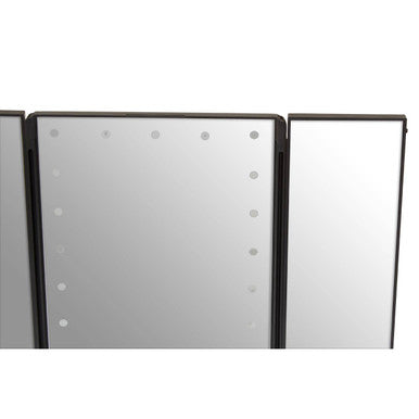 Cassini Tri Fold Illuminated Black LED Table Mirror
