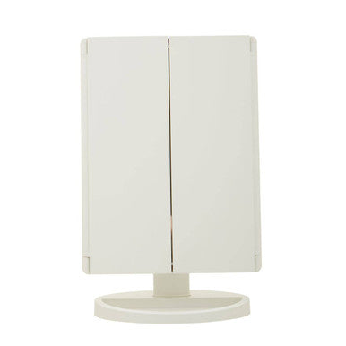 White vanity mirror on a white background
