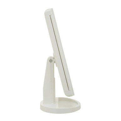 Cassini Tri Fold Border White Table Mirror