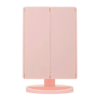 Cassini Tri Fold Pink LED Table Mirror