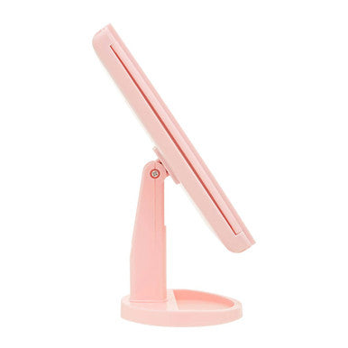 Cassini Tri Fold Pink LED Table Mirror