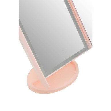 Cassini Tri Fold Border Pink Table Mirror