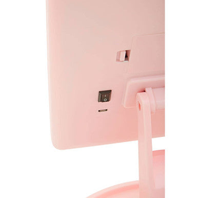 Cassini Tri Fold Border Pink Table Mirror