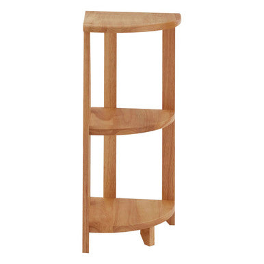Heva Three Tier Tropical Hevea Wood Corner Shelf Unit