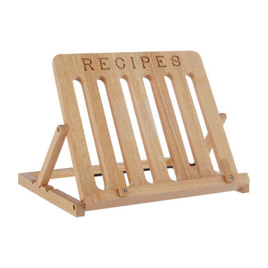 Wooden recipe book stand with &