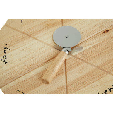 Rubberwood Pizza Board Set With Cutter