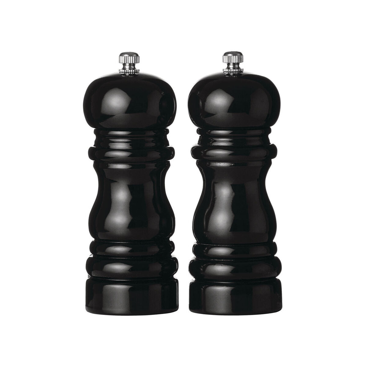 Salta 14Cm Black Hi Gloss Salt And Pepper Set