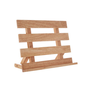 Wooden book stand on a white background