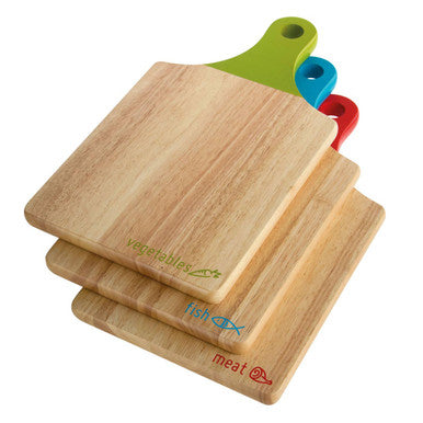 Dahra Set of Three Icon Wooden Paddle Chopping Boards
