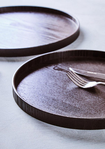 Bessan Large Black Fir Wood Tray