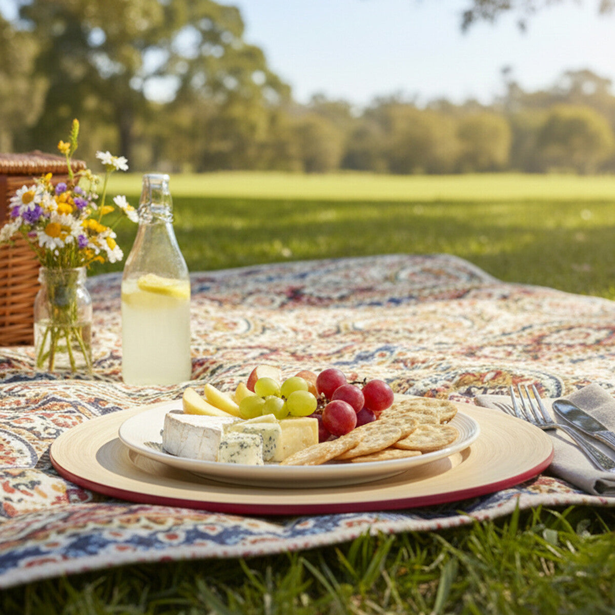 Kyoto Raspberry Bamboo Charger Plate