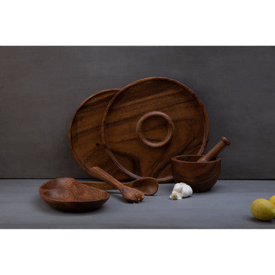 Kora Acacia Two Section Bean Shaped Dish