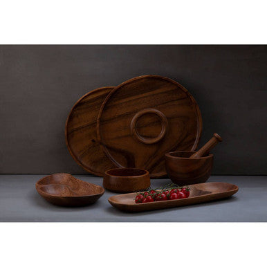 Kora Acacia Two Section Bean Shaped Dish