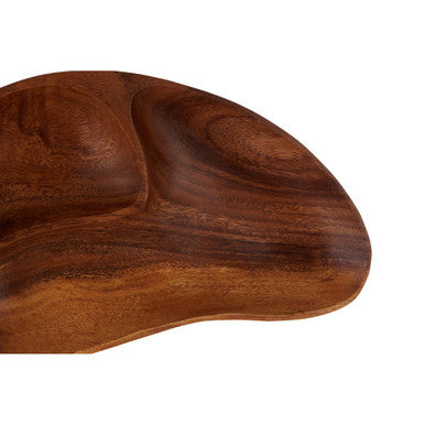 Kora Acacia Two Section Bean Shaped Dish