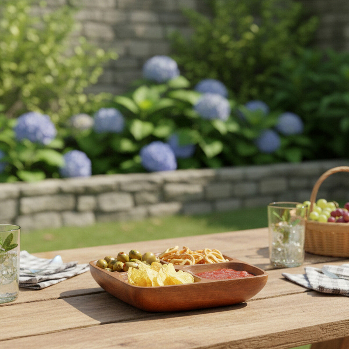 Kora Acacia Four Section Serving Dish