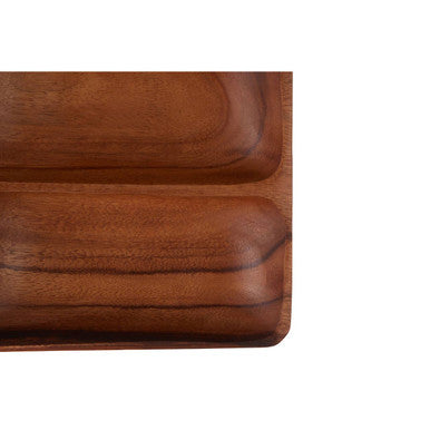 Kora Three Section Serving Dish In Acacia Wood