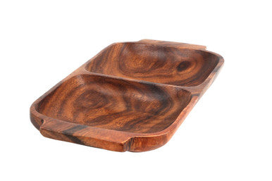 Kora Acacaia Two Section Serving Dish With Handles