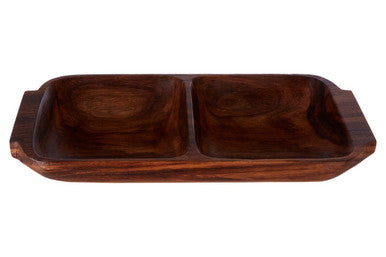 Kora Acacaia Two Section Serving Dish With Handles