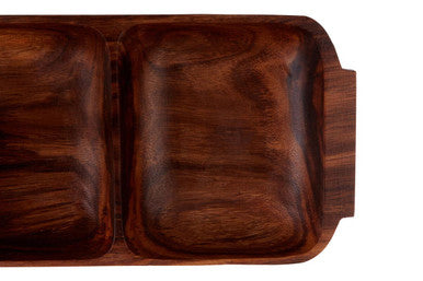 Kora Acacaia Two Section Serving Dish With Handles