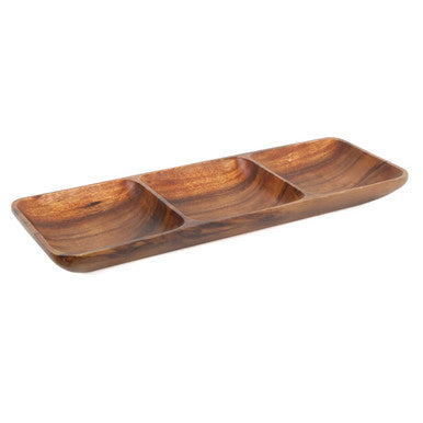 Kora Acacia Three Section Rectangular Serving Dish