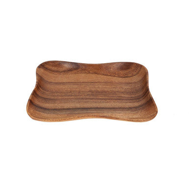 Kora Small Concave Serving Platter in Acacia Wood