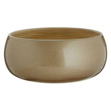 Beige ceramic bowl on a white background