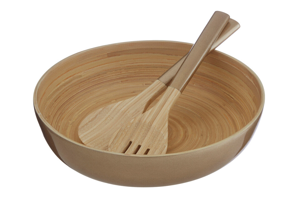 Kyoto Gold Salad Bowl With Raised Edges