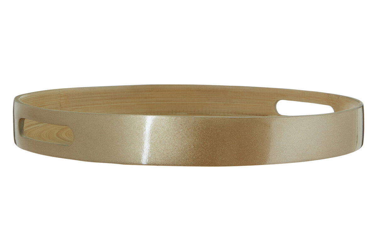 Kyoto Large Round Gold Serving Tray