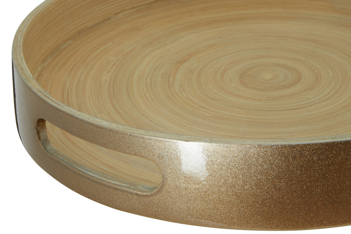 Kyoto Large Round Gold Serving Tray