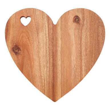 Socorro Acacia Heart Chopping And Serving Board With White Edge